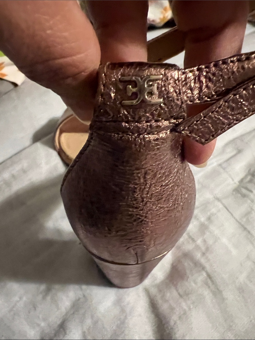 Sam Edelman Yaro Metallic Rose Gold Block Heel sandals - 8.5 - Picture 8 of 8